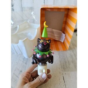 Dept 56 cat Halloween wiggle night light plug in unique vintage new
